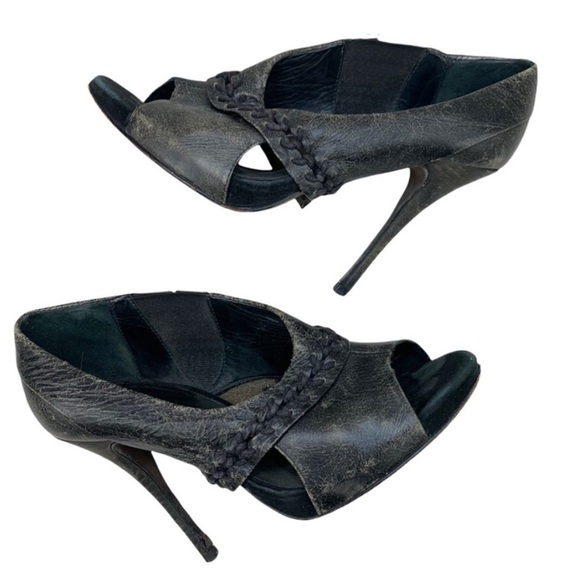 ALLSAINTS Rugged PeepToe Platform Heels 37 - Picture 9 of 13